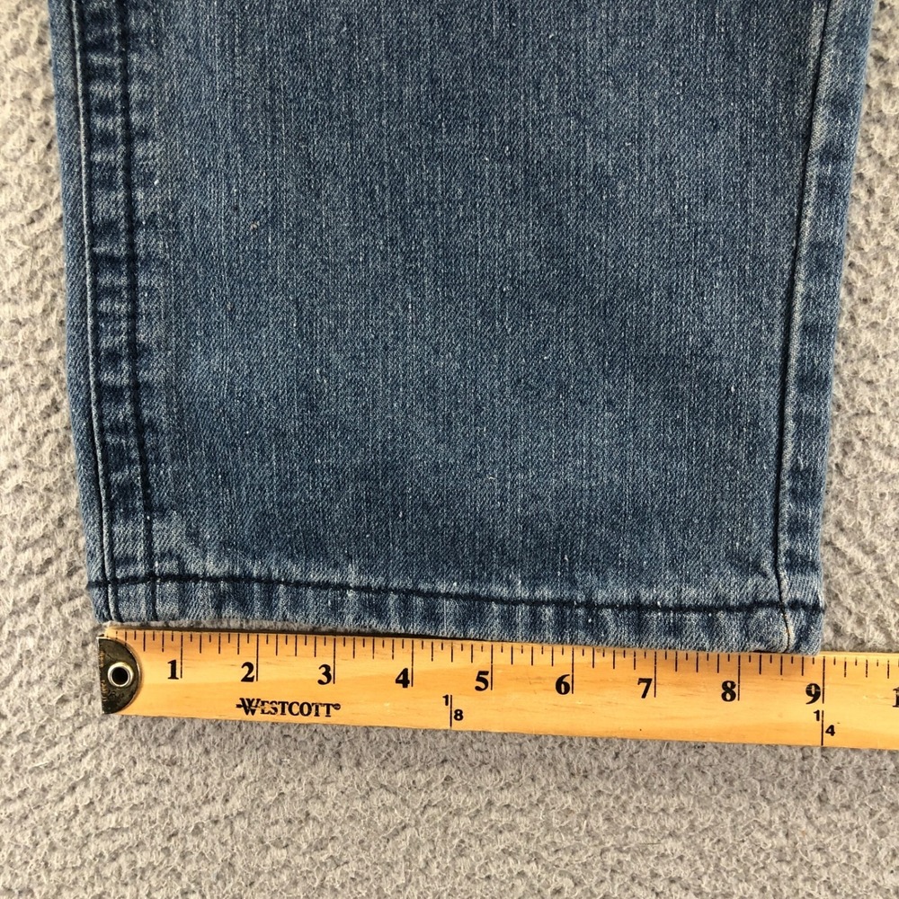 Vintage True Religion Jeans Mens 42x34 Blue Y2K Straight Skull Patch Made In USA - Picture 14 of 15